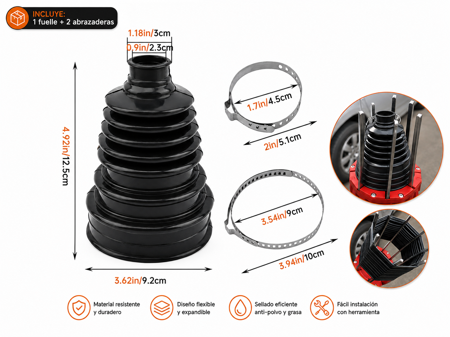 Fuelle Homocinético Universal de Neopreno Ultra Resistente